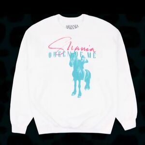 Shania Twain Queen Of Me White Unisex Fleece Crewneck NWOT Size XL  Sold Out